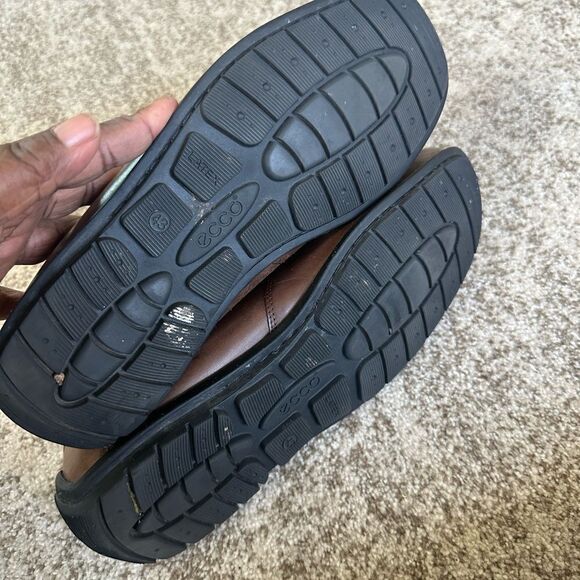 Ecco Leather Men’s Brown Loafers 43=9-9.5 - Picture 7 of 8